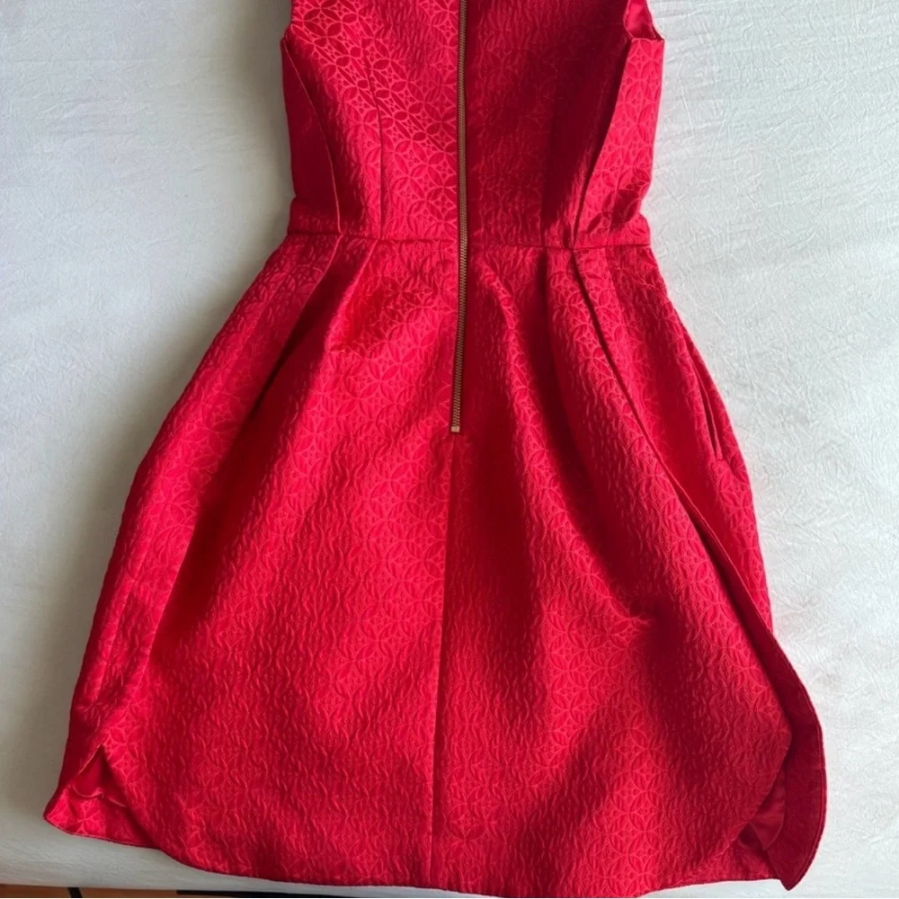 Ted Baker Red Floral Sleeveless Dress size 1 - Picture 5 of 7